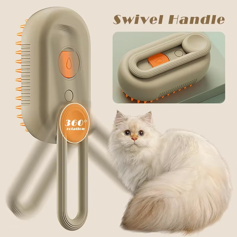 3In1 Steam Brush Steam Cats Comb Water Steam Cat Brush Electric Spray Hair Brushes Cats Massage Grooming Hair Removal Comb