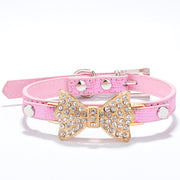 Bowknot Pet Collar Rhinestone Dog Pen Dog Supplies