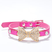 Bowknot Pet Collar Rhinestone Dog Pen Dog Supplies