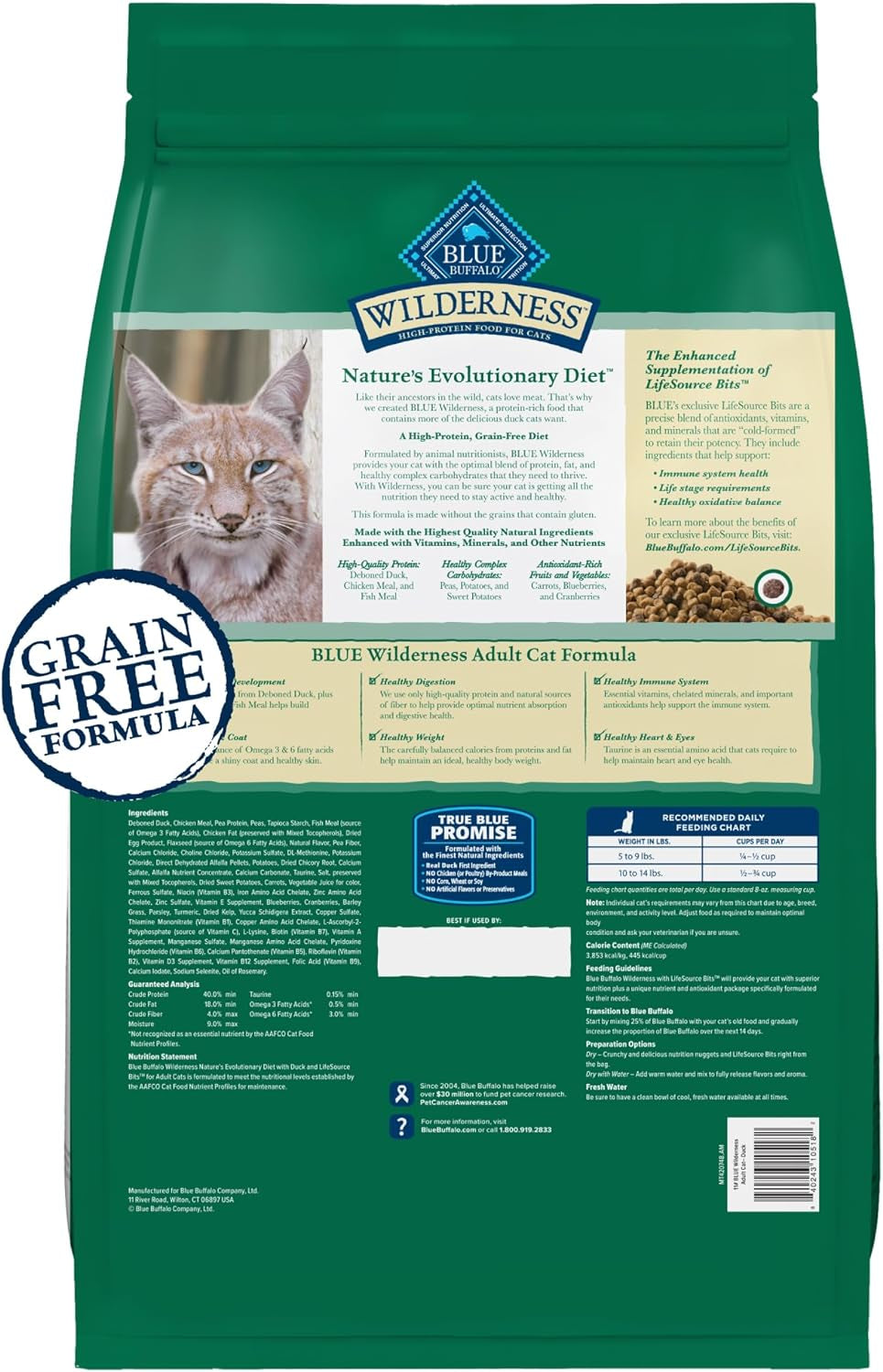 Blue Buffalo Wilderness High Protein Grain Free, Natural Adult Dry Cat Food