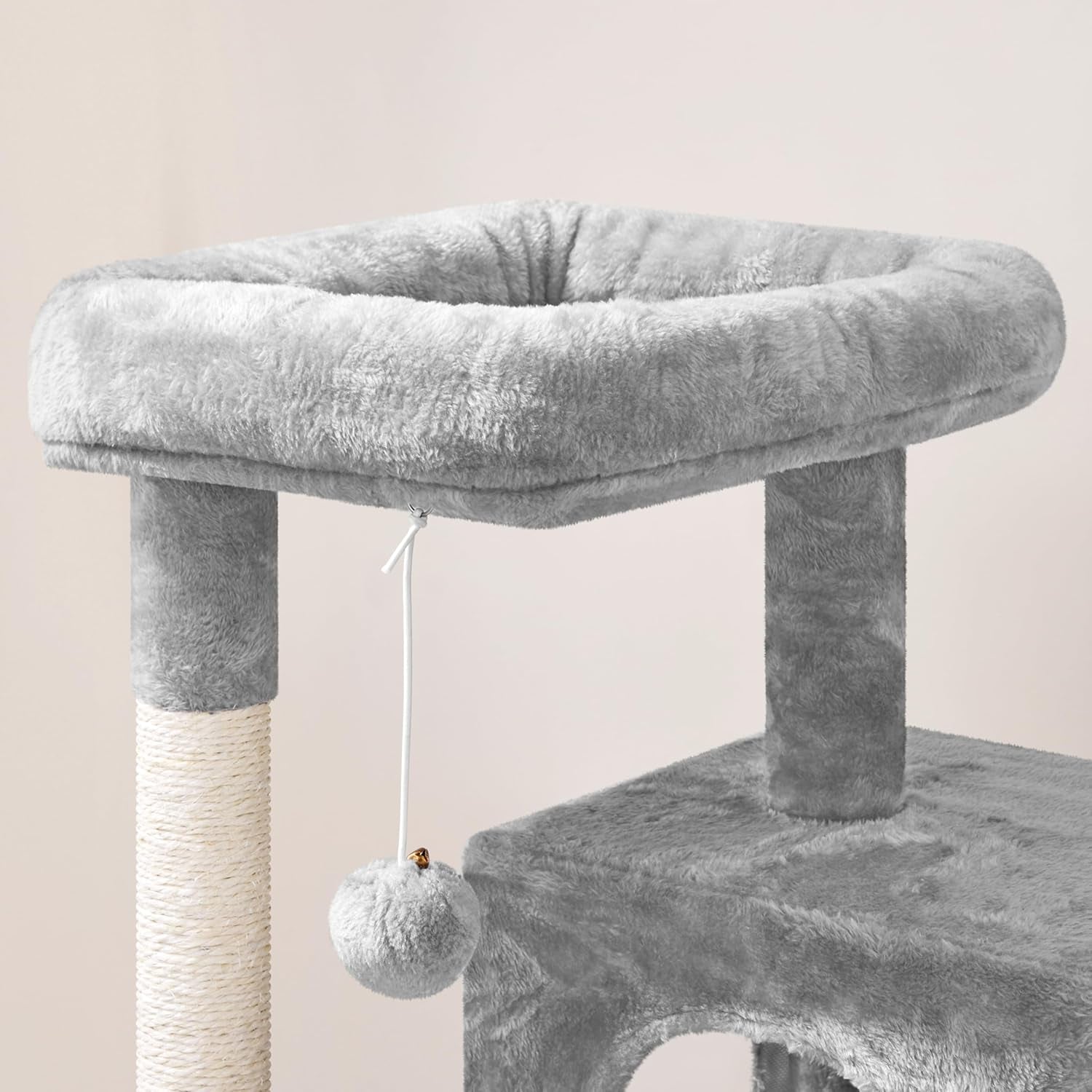 36In Cat Tree Cat Tower Play House Climber Stand Furniture with Scratching Post, Plush Perch, Dangling Ball, Two Condo and Ramp, Suit for Kittens, Cats and Pet