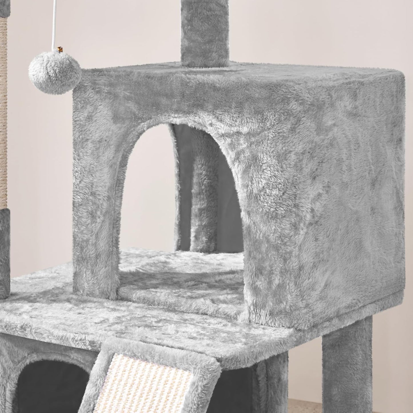 36In Cat Tree Cat Tower Play House Climber Stand Furniture with Scratching Post, Plush Perch, Dangling Ball, Two Condo and Ramp, Suit for Kittens, Cats and Pet