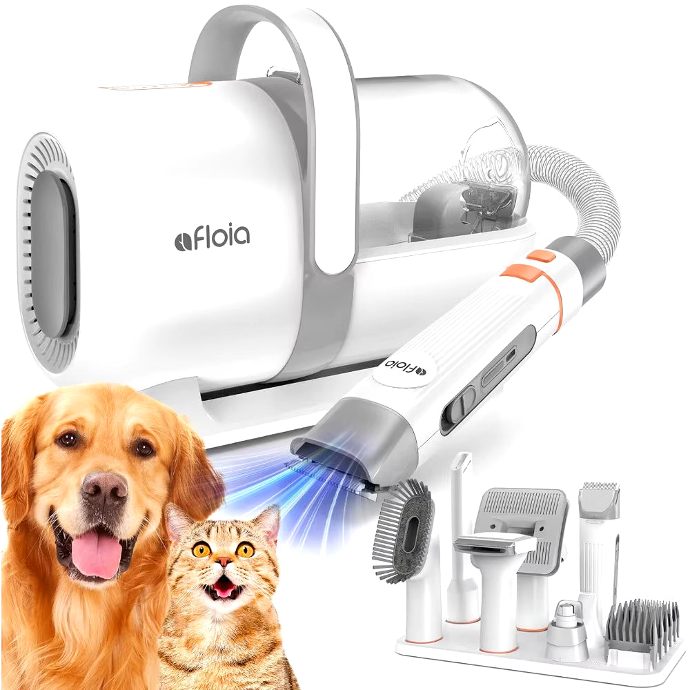 Dog Grooming Kit, Vacuum & Dog Clippers Nail Trimmer Grinder & Dog Brush for Shedding with 7 Pet Grooming Tools, Low Noise