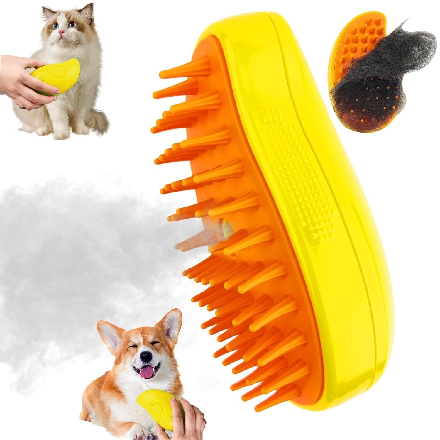 Cat Steam Brush Steamy Dog Brush 3 in 1 Electric Massage Spray Cat Hair Brush