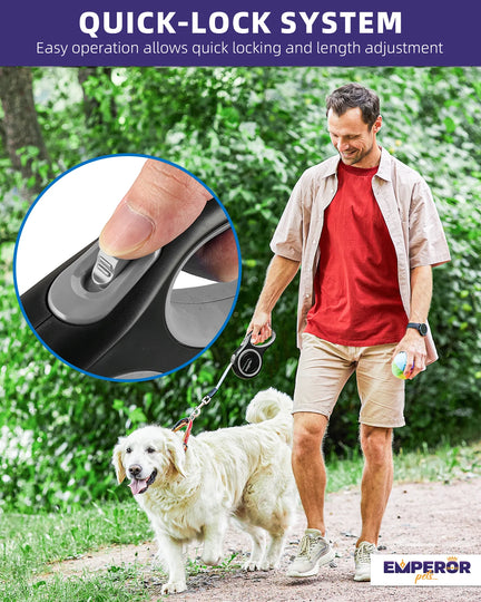 16 Ft Retractable Dog Leash Large Dogs - up to 110Lbs, Large Dog Leash Heavy Duty Dog Leash Retractable 16 Ft -GR16