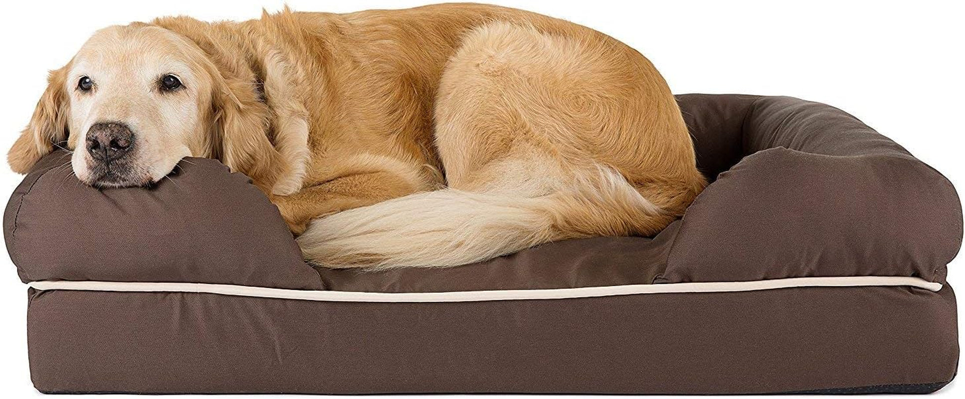 Orthopedic Dog Bed Lounge Sofa Removable Cover 100% Suede Mattress Memory-Foam with Bolster Rim Premium Prestige Edition