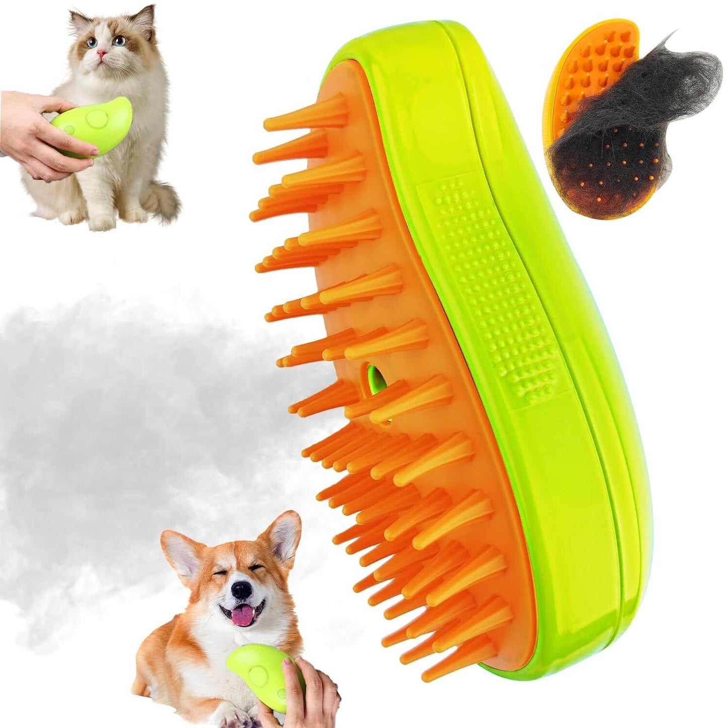 Cat Steam Brush Steamy Dog Brush 3 in 1 Electric Massage Spray Cat Hair Brush